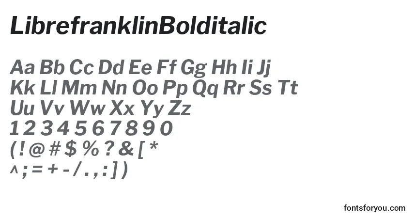Schriftart LibrefranklinBolditalic (112157) – Alphabet, Zahlen, spezielle Symbole