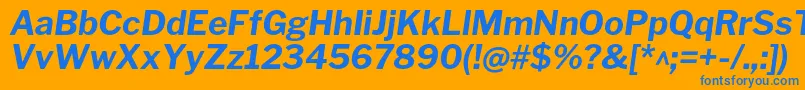 LibrefranklinBolditalic Font – Blue Fonts on Orange Background