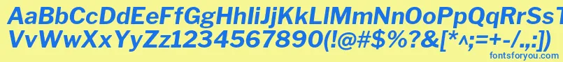 LibrefranklinBolditalic Font – Blue Fonts on Yellow Background