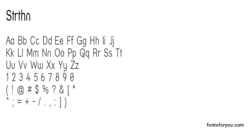A fonte Strthn – alfabeto, números, caracteres especiais