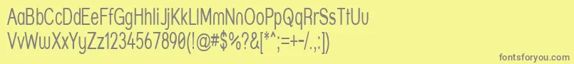 フォントStrthn – 黄色の背景に灰色の文字