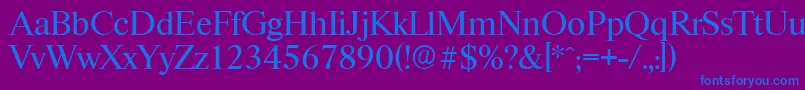 RiccioneserialRegular Font – Blue Fonts on Purple Background