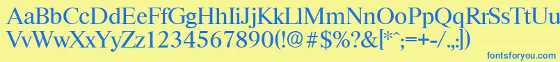 RiccioneserialRegular Font – Blue Fonts on Yellow Background