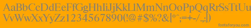 フォントRiccioneserialRegular – オレンジの背景に灰色の文字