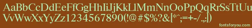 RiccioneserialRegular Font – Green Fonts on Brown Background