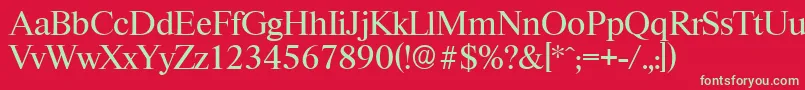 フォントRiccioneserialRegular – 赤い背景に緑の文字