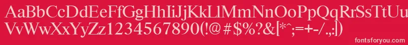 RiccioneserialRegular Font – Pink Fonts on Red Background