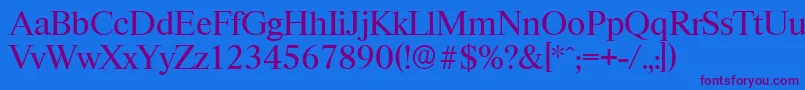RiccioneserialRegular Font – Purple Fonts on Blue Background