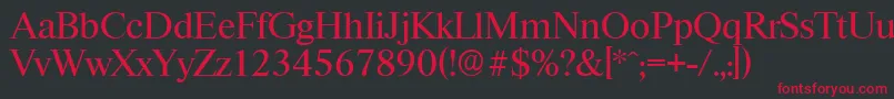 RiccioneserialRegular Font – Red Fonts on Black Background
