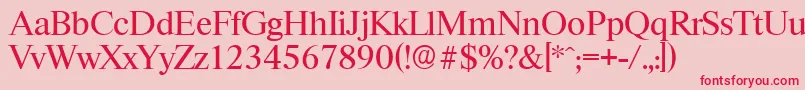 フォントRiccioneserialRegular – ピンクの背景に赤い文字