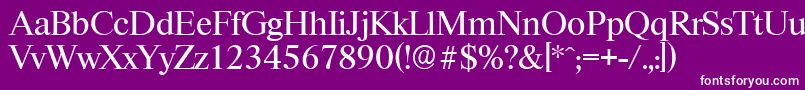 RiccioneserialRegular-Schriftart – Weiße Schriften auf violettem Hintergrund