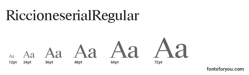 Размеры шрифта RiccioneserialRegular