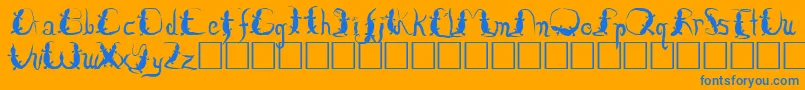 Lizzard-Schriftart – Blaue Schriften auf orangefarbenem Hintergrund