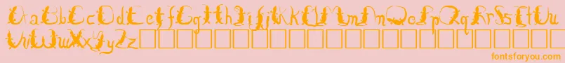 Lizzard Font – Orange Fonts on Pink Background