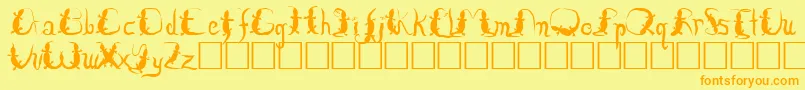 Lizzard Font – Orange Fonts on Yellow Background