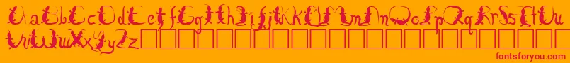 Lizzard-Schriftart – Rote Schriften auf orangefarbenem Hintergrund