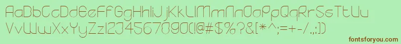 YodoLight-fontti – ruskeat fontit vihreällä taustalla