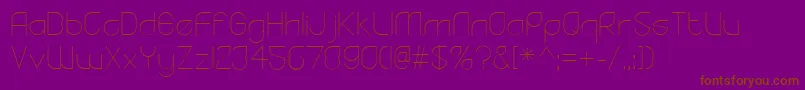 YodoLight-fontti – ruskeat fontit violetilla taustalla