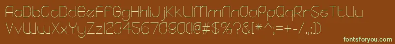 YodoLight-fontti – vihreät fontit ruskealla taustalla