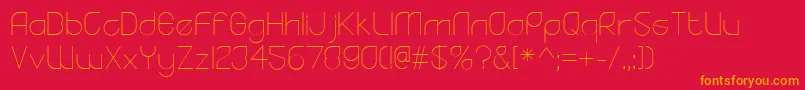 YodoLight Font – Orange Fonts on Red Background