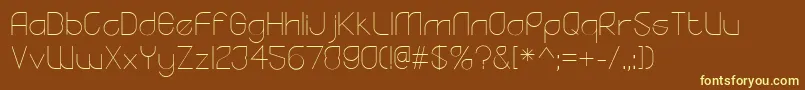 YodoLight Font – Yellow Fonts on Brown Background