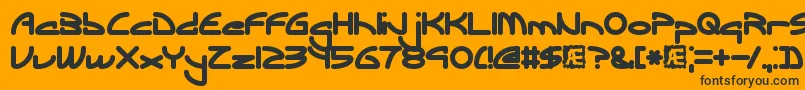 EclipticBrk-Schriftart – Schwarze Schriften auf orangefarbenem Hintergrund