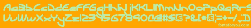 EclipticBrk Font – Green Fonts on Orange Background