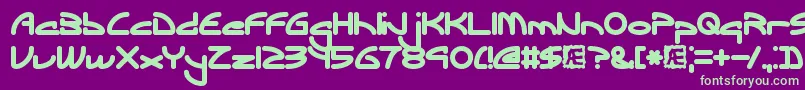 EclipticBrk-Schriftart – Grüne Schriften auf violettem Hintergrund