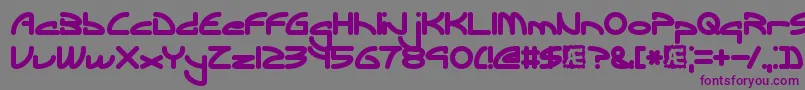 フォントEclipticBrk – 紫色のフォント、灰色の背景