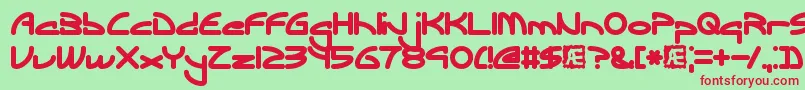 EclipticBrk-fontti – punaiset fontit vihreällä taustalla
