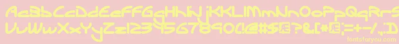 EclipticBrk Font – Yellow Fonts on Pink Background
