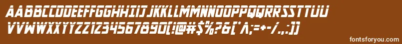 フォントNewcomictitlelaserital – 茶色の背景に白い文字
