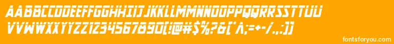フォントNewcomictitlelaserital – オレンジの背景に白い文字