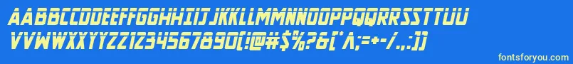 フォントNewcomictitlelaserital – 黄色の文字、青い背景