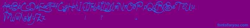 LunarOatmeal Font – Blue Fonts on Purple Background