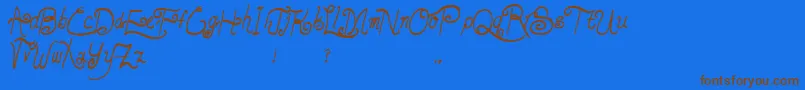 LunarOatmeal Font – Brown Fonts on Blue Background