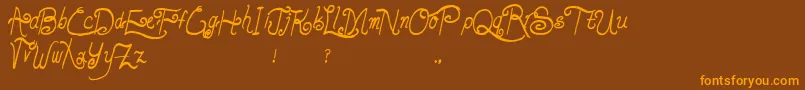 LunarOatmeal Font – Orange Fonts on Brown Background