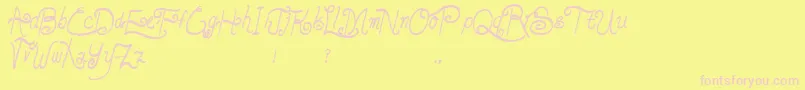 LunarOatmeal Font – Pink Fonts on Yellow Background