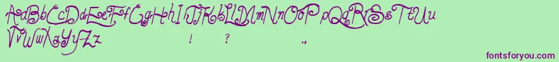 LunarOatmeal Font – Purple Fonts on Green Background