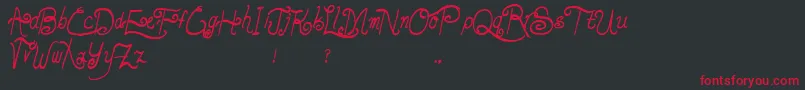 LunarOatmeal Font – Red Fonts on Black Background