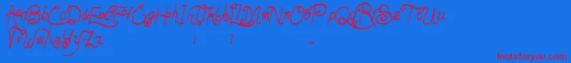 LunarOatmeal Font – Red Fonts on Blue Background