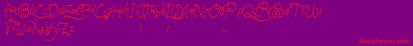 LunarOatmeal Font – Red Fonts on Purple Background