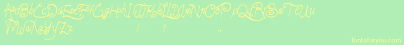 LunarOatmeal Font – Yellow Fonts on Green Background