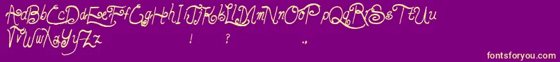 LunarOatmeal Font – Yellow Fonts on Purple Background