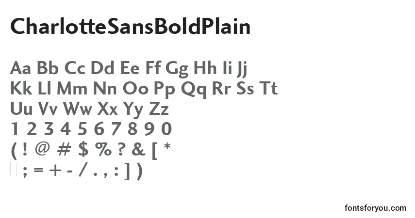 CharlotteSansBoldPlainフォント–アルファベット、数字、特殊文字