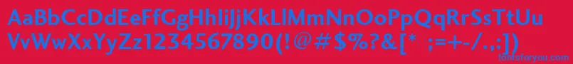 CharlotteSansBoldPlain Font – Blue Fonts on Red Background