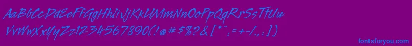 Legaultstd Font – Blue Fonts on Purple Background