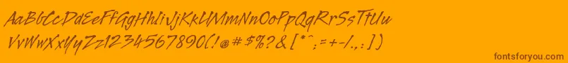 Legaultstd-Schriftart – Braune Schriften auf orangefarbenem Hintergrund