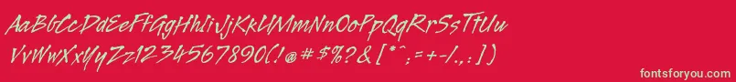 Legaultstd Font – Green Fonts on Red Background