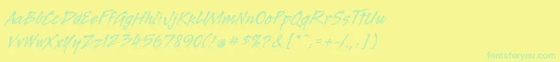 Legaultstd Font – Green Fonts on Yellow Background